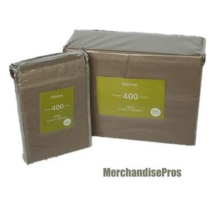 JUEGO DE SÁBANAS IHOME KING 6 PIEZAS SE ADAPTA HASTA COLCHÓN DE 18" 100% ALGODÓN 400 TC SÁBANAS ¡NUEVO! - Imagen 1 de 3