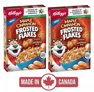 2-Pack Kellogg's Frosted Flakes Maple Cinnamon Cereal (435g) Canada Breakfast - Picture 1 of 5