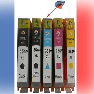 CARTOUCHES COMPATIBLES HP 364 XL AVEC PUCE PHOTOSMART Premium B010A B010B 48 H - Photo 1/2