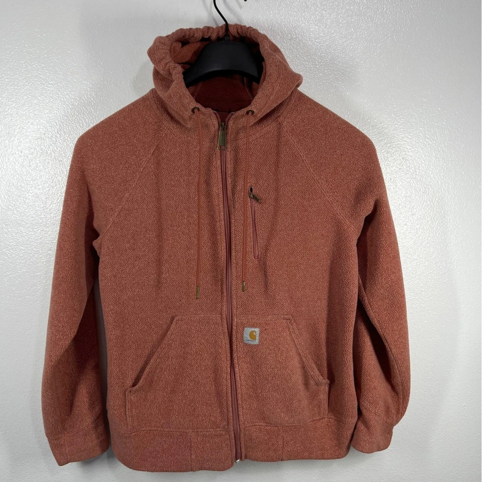 Carhartt Fleece Full Zip Kentwood Hoodie Soft Warm Activewear Copper Medium - Image 1 of 4