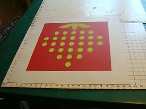 slikscreen OP ART 1971 by Frenoy or Frenay: STRAWBERRY  - Picture 1 of 7
