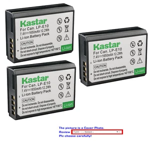 Kastar Replacement Battery for Canon LP-E10 LC-E10 Canon EOS 2000D 3000D Camera - Picture 1 of 7