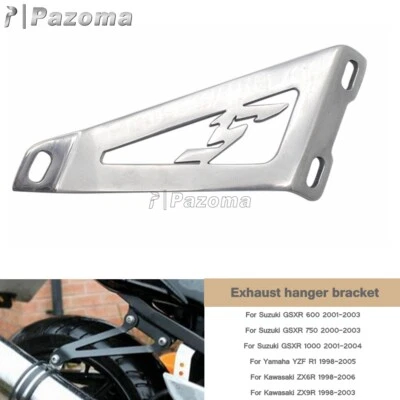 Soporte de suspensión de escape de motocicleta cromado para Kawasaki Ninja ZX6R ZX9R 1998-2006 Foto 1 de 4