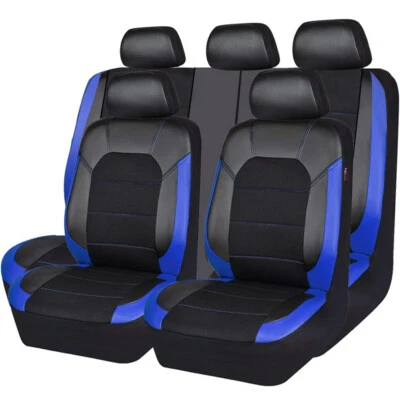 For Chevrolet Car Seat Covers Front Rear Protector Full Set PU Leather 9Pcs/Set - Image 1 of 4