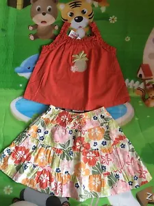 NWT Gymboree Beach Shack Pineapple Tank Top & Skirt Sz 3-6 Monhts - Picture 1 of 3
