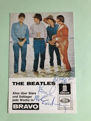 The Beatles Autogrammkarte mit allen 4 Unterschriften Kein Original !!! - Bild 1 von 3