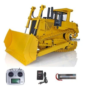 Metall 1/14 RC Bulldozer Hydraulic DXR2 Remote Control D10T Planierraupe Modell - Picture 1 of 12