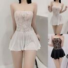 Lace Stitching Tube Top Skirt Sexy and See Through Ladies' Ice Silk Material