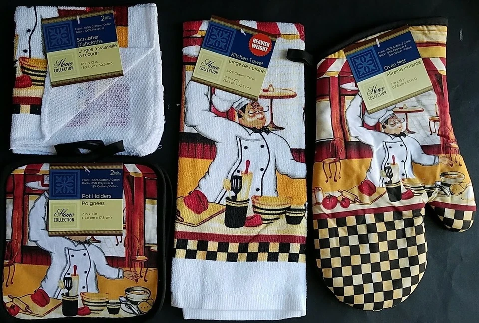 HOME COLLECTION Kitchen Linen & Placemats French Chef Theme, Select: Items