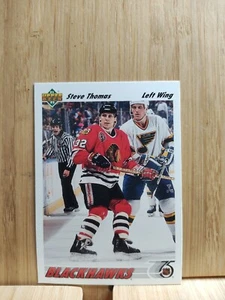 STEVE THOMAS 🏆1991 Upper Deck #162 BLACKHAWKS NHL Hockey Card🏆 - Bild 1 von 2