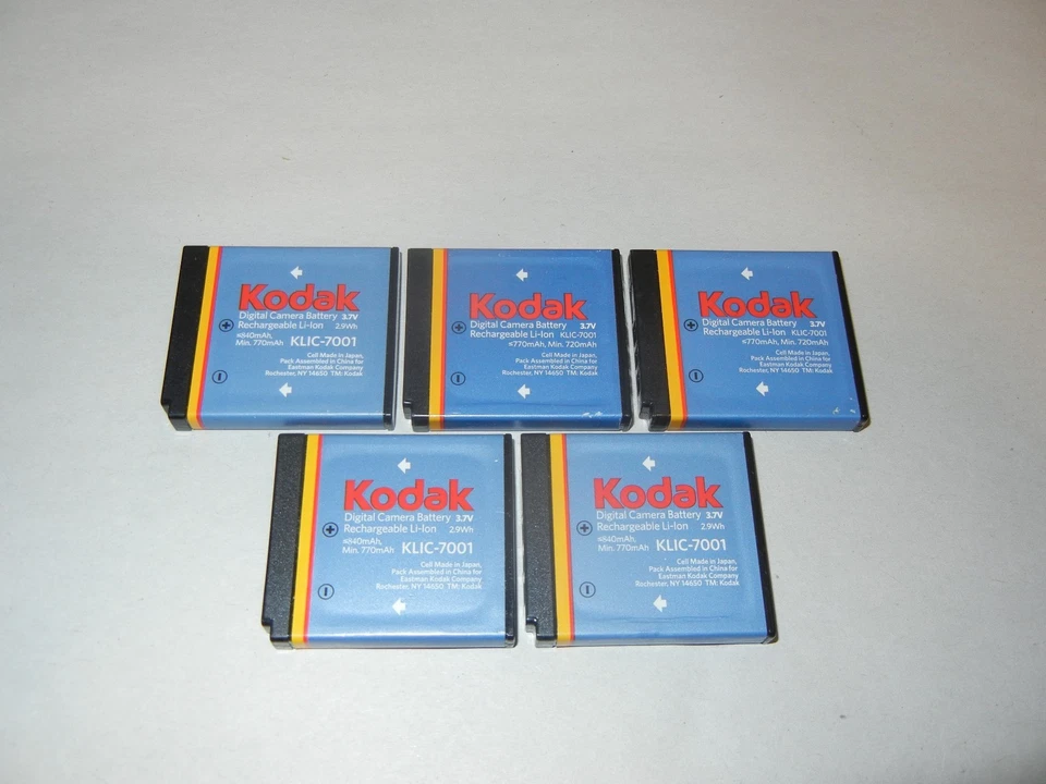 LOTE DE 5 PILAS ORIGINALES KODAK KLIC-7001 Foto 1 de 1