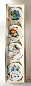 VTG 1984 Norman Rockwell Four Seasons Collectors Set of 4 Mini Porcelain Plates - Picture 1 of 5