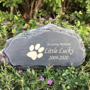 Personalized Pet Memorial Stone, Mountain Shape Pet Grave Marker Tombstone Garde - Picture 1 of 7