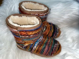 Lamo Girls Juarez Yarn Suede Boot Faux Fur Lining Size 2 - Picture 1 of 11