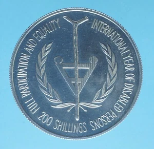 UGANDA 200 SHILLINGS 1981 MONETE DA COLLEZIONE ARGENTO SILVER COIN CURRENCY - Imagen 1 de 2