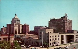 Postcard Chrome Skyline Peoria IL Post Office Federal Building P1064 - Picture 1 of 2