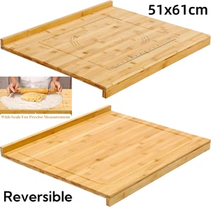 Reversible Wooden Pastry Board Cutting Chopping Board Pastry Bench w/ Ruler - Picture 1 of 13