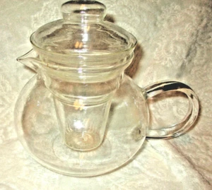 Tea Pot~Pitcher~Primula Infuser~Clear Glass~Water~Tea~Juice~3 Pieces - Picture 1 of 9