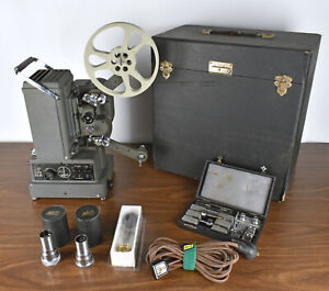 Projecteur de cinéma duo Bolex Paillard G816 8 mm et 16 mm vintage avec étui et extras
