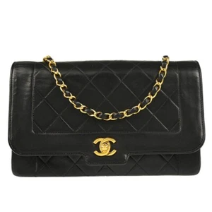 Chanel Black Lambskin Single Flap Shoulder Bag 184750 - Picture 1 of 11