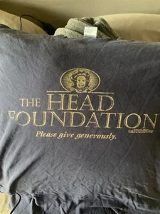 Vintage The Head Foundation Please Give Generously Shirt XL Navy Blue Joke Funny - Picture 1 of 3