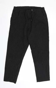 Boo Womens Black Polyester Blend Cropped Trousers Size M L26 in - Picture 1 of 12