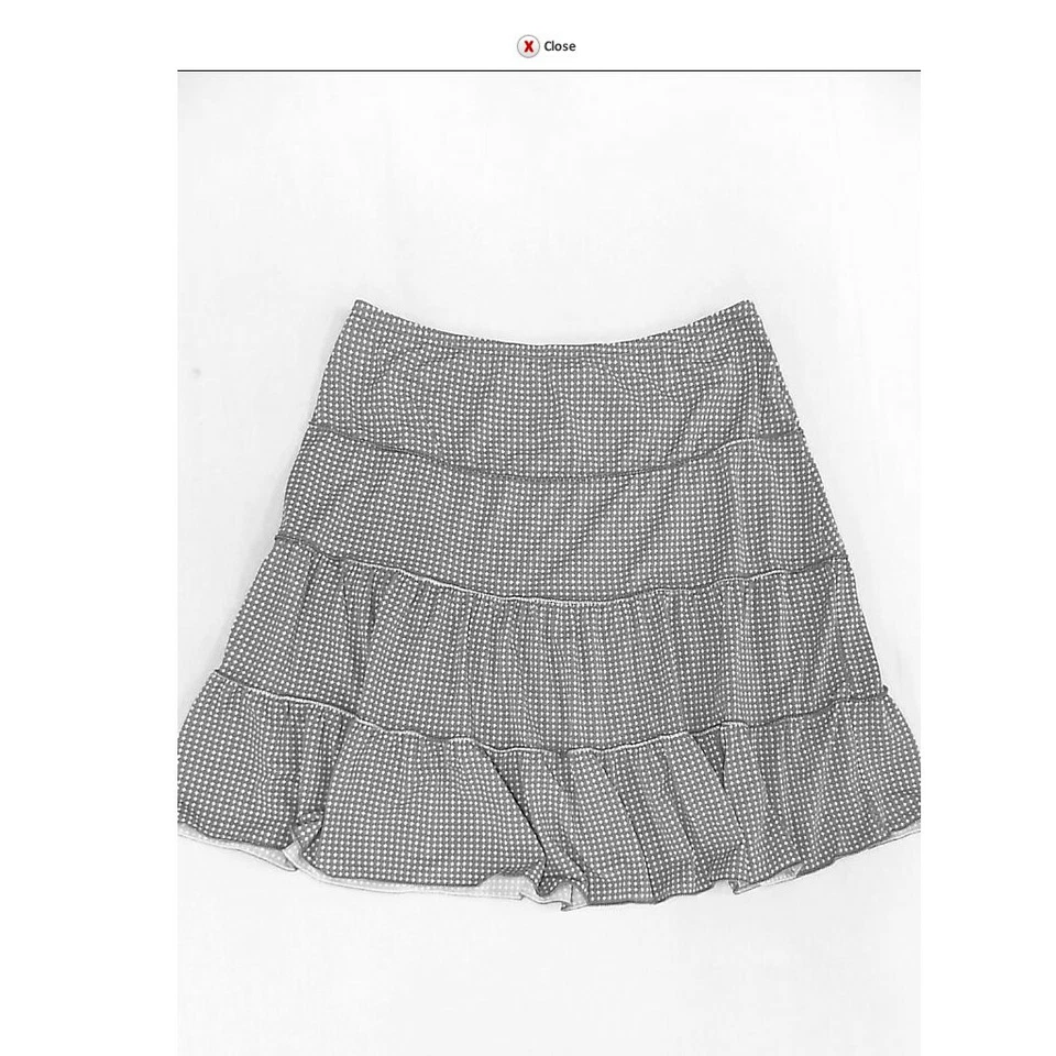 Studio M Women Skirt S Gray White Stretch A-line Above Knee Slip-On Polka Dot - Image 1 of 1