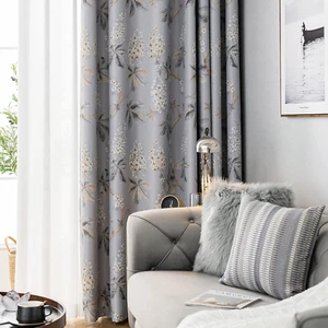 Floral Grey Blackout Curtains for Bedroom Thermal Insulated Room Darkening Vi... - Picture 1 of 9