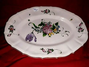 Grand plat en faïence au décor dans le goût de Strasbourg.34 cm environ tulipe - Imagen 1 de 9