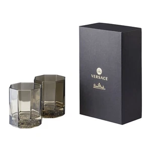 Versace Rosenthal - Set 2 Whisky Glasses Lumiere Smoke Versace - Gray Lumiere - Picture 1 of 1