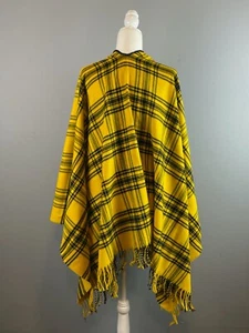 Profondo Blu Yellow & Black Plaid Large Scarf * Wrap * Shawl * MADE IN ITALY - Picture 1 of 5