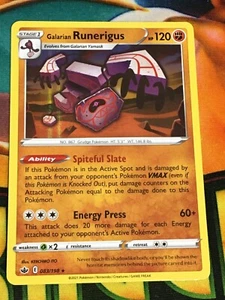 C1970 POKEMON TCG CHILLING REIGN GALARIAN RUNERIGUS #083 HOLO NM RARE - Picture 1 of 12