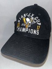 Vintage 2017 Stanley Cup penguins Black Adult One Size Fits All Mens Dad Hat Cap
