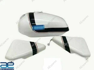 Compatible Avec Norton Commando Roadster Blanc Fuel Débardeur Panneau Latéral - Photo 1/4