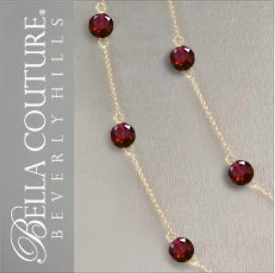 $595 NUEVO COLLAR ESTACIÓN 18" ORO AMARILLO 14K GRANATE ANTIGUO VICTORIANO CORTE ROSA Foto 1 de 4