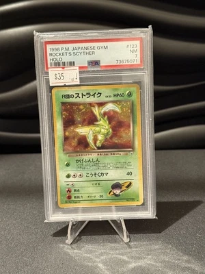 Rocket's Scyther No. 123 Holo Pokémon TCG 1998 PSA 7 - Image 1 of 2