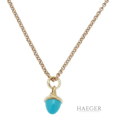 Tamara Comolli Kette 48 cm mit Mikado Bouquet Anhänger Türkis Gelbgold 18 Karat - Bild 1 von 4