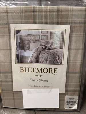 Biltmore 26” euro European pillow Natural Euro sham taupe Beige, NWT - Image 1 of 4