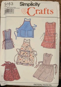 Simplicity 9143 Crafts Apron Smock Pinafore Pattern Uncut Sz Sm Med Lg - Picture 1 of 3