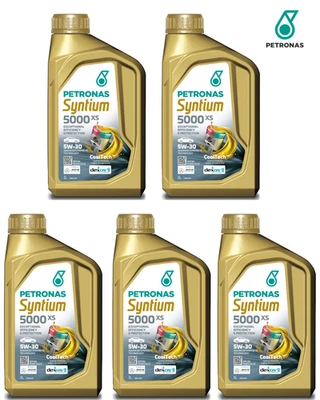 5 Litri Olio Petronas Syntium 5000 Xs 5W30 Syntethic C2 C3 FCA 955535-S3 NUOVO  - Image 1 of 3