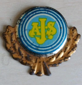 Vintage AJS British Motorcycle Logo Metal Pin badge c1960s Motorbikes - Picture 1 of 2