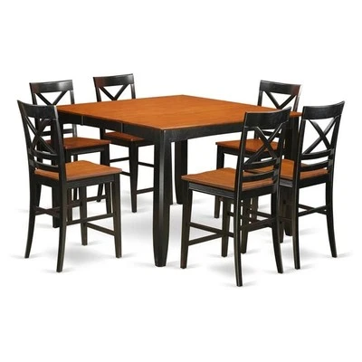 Juego de comedor East West Furniture Fairwind de madera de 9 piezas en negro y cerezo Foto 1 de 4