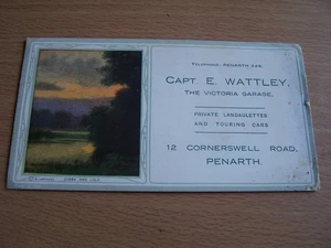 Capt E Wattley Victoria Garage Cornerswell Road Penarth Cardiff Vintage Löscher - Bild 1 von 3