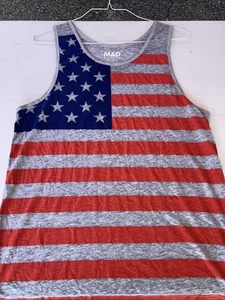Neu mit Etikett Mad Engine Herren USA Flagge Tanktop grau Größe Medium - Bild 1 von 2