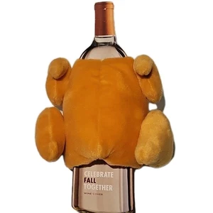 Truthahn Plüsch Weinflaschenbezug Thanksgiving Gastgeberin Geschenk Weihnachten unbenutzt - Bild 1 von 8