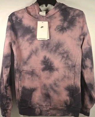 Nike FZ5493-523 Niños L Ropa Deportiva Club Polar Sudadera con Capucha, Ciruela Polvo/Pasasas Oscura Corbata Foto 1 de 4