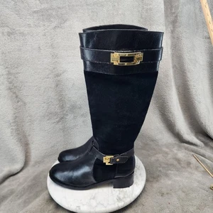 Louise et Cie Damenschuhe Größe 6,5 Sommand schwarze kniehohe Lederstiefel *lesen* - Bild 1 von 16
