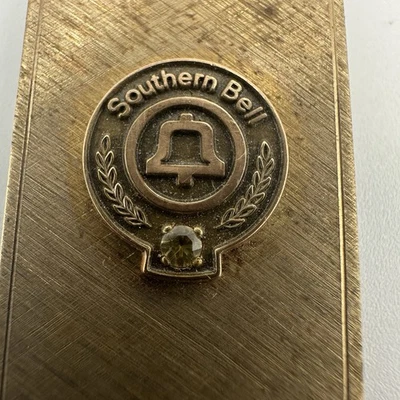 Clip de dinero vintage Southern Bell 12KGF premio de servicio 16,8 g - piedra amarilla Foto 1 de 4