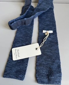 Hartford Hombres Diseñador Azul Marino Melange 100% Algodón Corbata Tejida Nueva - Imagen 1 de 14