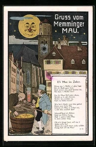 Künstler-AK Memmingen, Memminger Mau, D´r Mau im Zuber - Picture 1 of 2